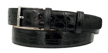 Carica l&#39;immagine nel visualizzatore di Gallery, Cintura 4 cm in fianco di Coccodrillo Nero con fibbia Nichel free e fodera Nabuk - ESPERANTOBELTS