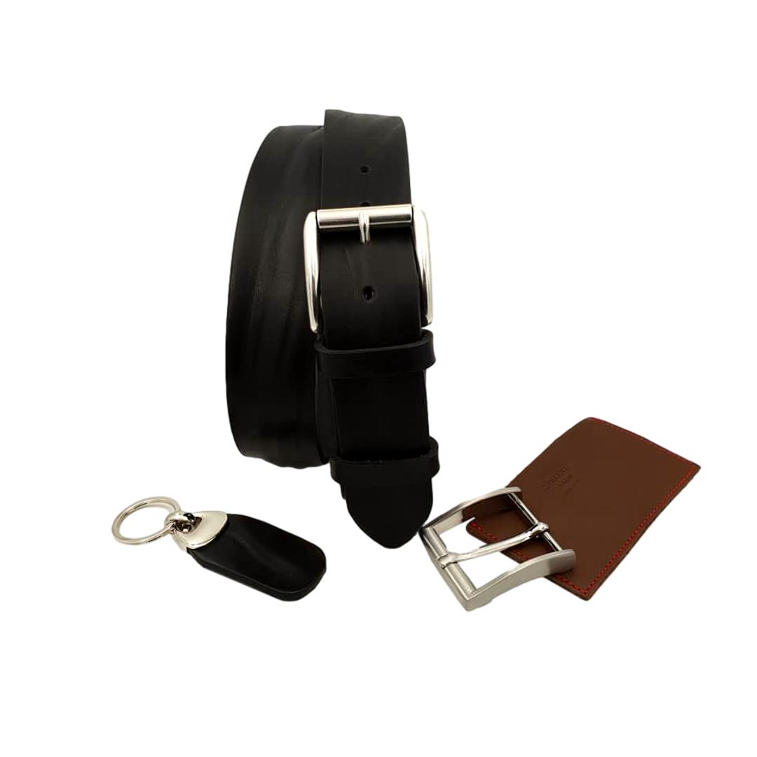 Cintura 4 cm in vero cuoio di toro con fibbia Vintage anallergica (VERSIONE REGALO)