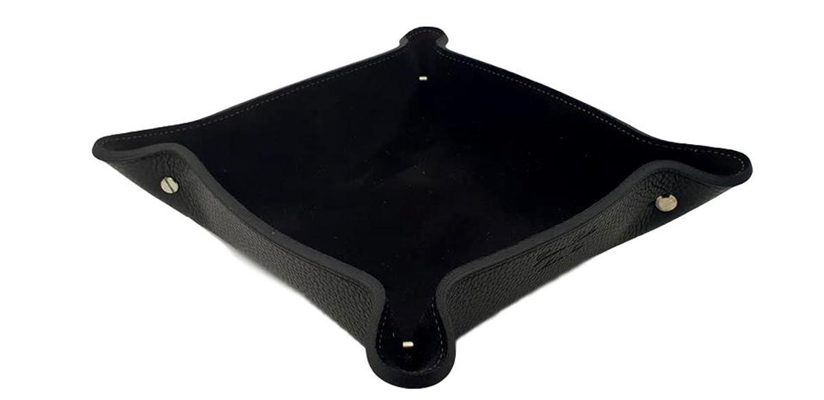 Svuotatasche in vero cuoio foderato in pelle Scamosciata - Nero - ESPERANTOBELTS