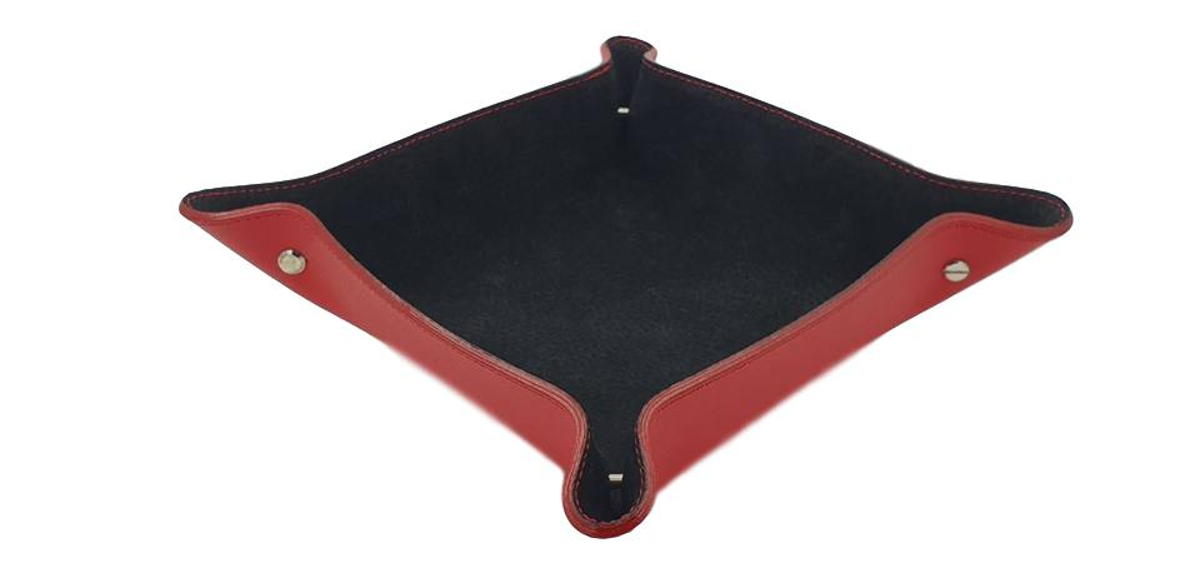Svuotatasche in vero cuoio foderato in pelle Scamosciata - Rosso - ESPERANTOBELTS