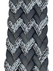 Cintura Bicolore 3,5 cm intrecciata in cuoio e cotone e fibbia Nichel free - Blu - ESPERANTOBELTS