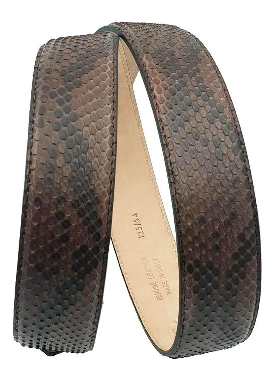 Cintura 4 cm in vera pelle di Pitone colore Moro con fibbia anallergica