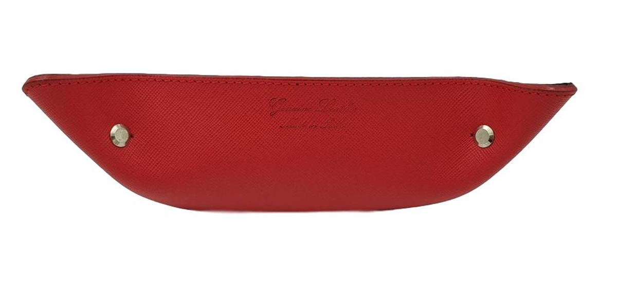 Svuotatasche in vero cuoio foderato in pelle Scamosciata - Rosso - ESPERANTOBELTS