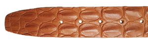 Cintura 4 cm Marrone Chiaro in Schiena di Coccodrillo con Fodera Nabuk e Fibbia Nichel free - ESPERANTOBELTS
