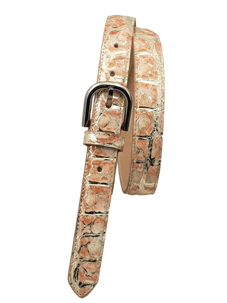 Cintura in Vero Pitone 2,5 cm placcato Metallo - Pesca