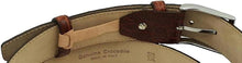 Carica l&#39;immagine nel visualizzatore di Gallery, Cintura 3,5 cm in fianco di Coccodrillo Gold con fibbia Nichel free e fodera Nabuk - ESPERANTOBELTS