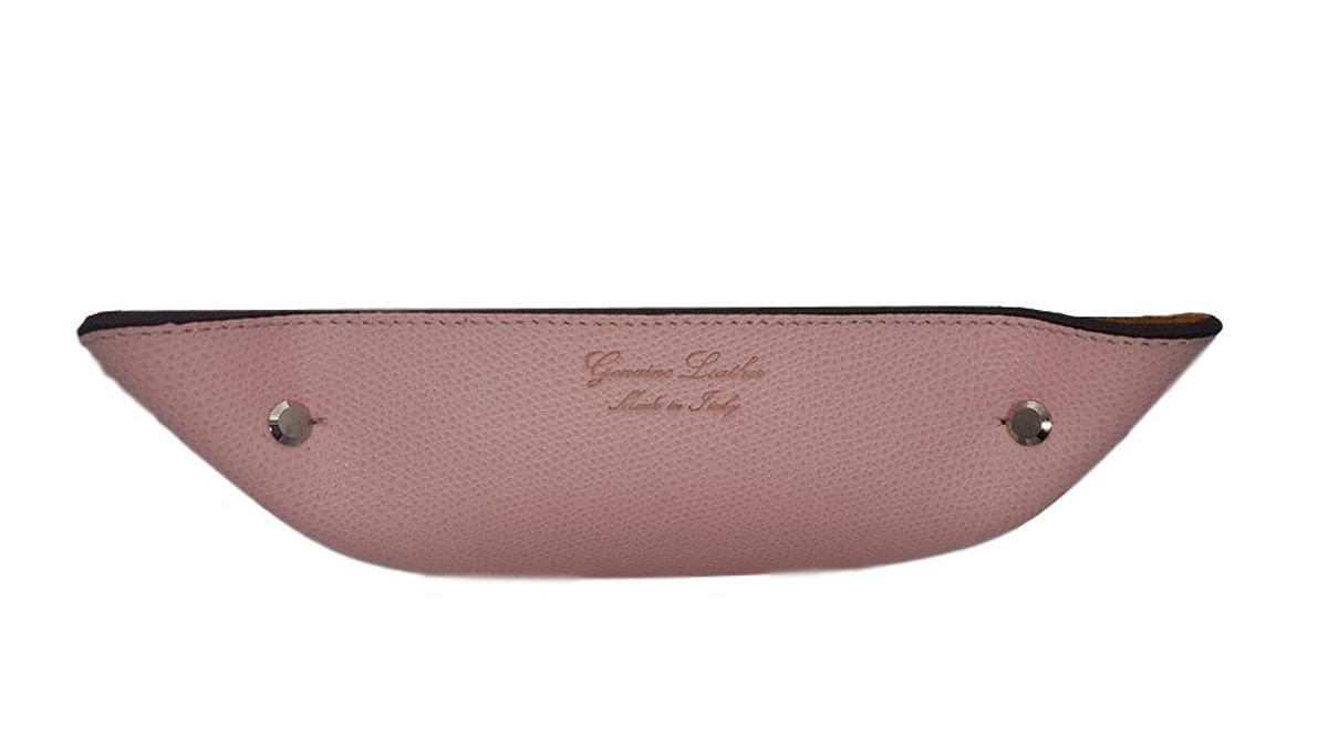 Svuotatasche colorato in vera Pelle foderato in pelle scamosciata - Rosa - ESPERANTOBELTS