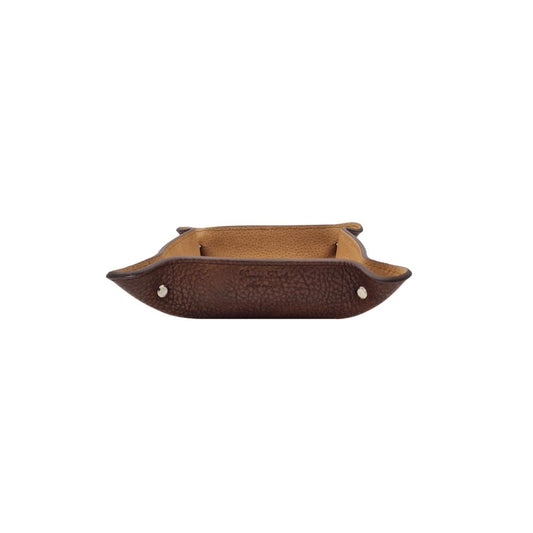 Svuotatasche Fatto a Mano in Vero Cuoio Resistente con Interno Scamosciato - Rovere - ESPERANTOBELTS