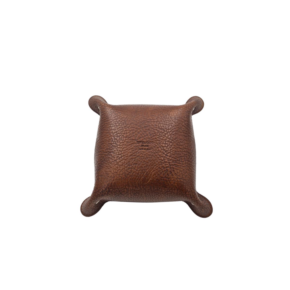 Svuotatasche Fatto a Mano in Vero Cuoio Resistente con Interno Scamosciato - Rovere - ESPERANTOBELTS