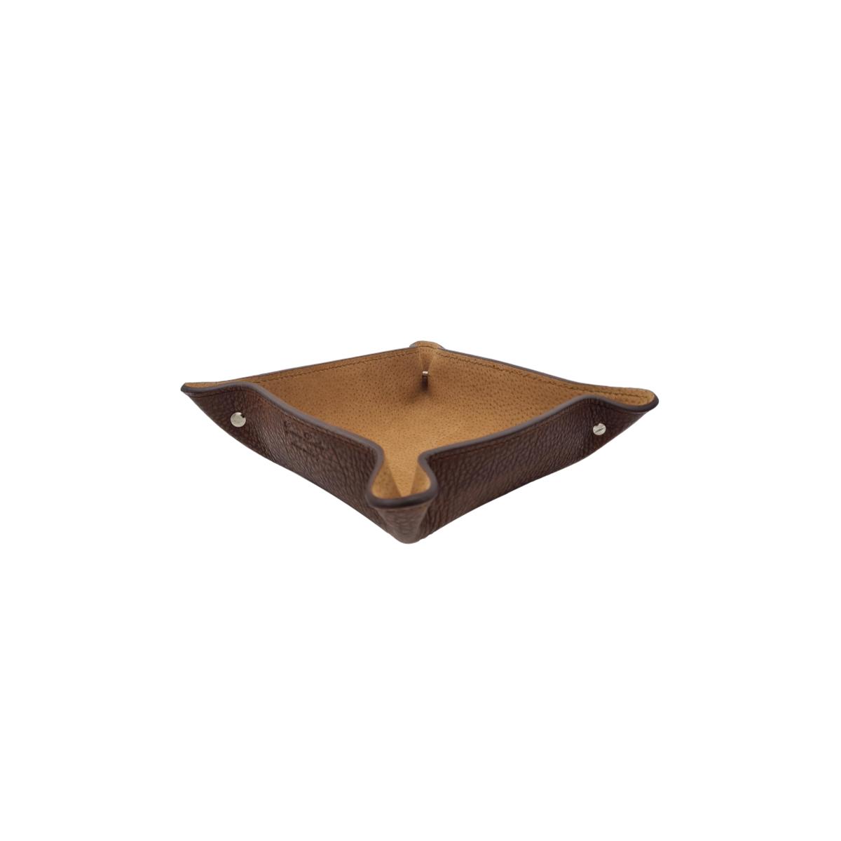 Svuotatasche Fatto a Mano in Vero Cuoio Resistente con Interno Scamosciato - Rovere - ESPERANTOBELTS