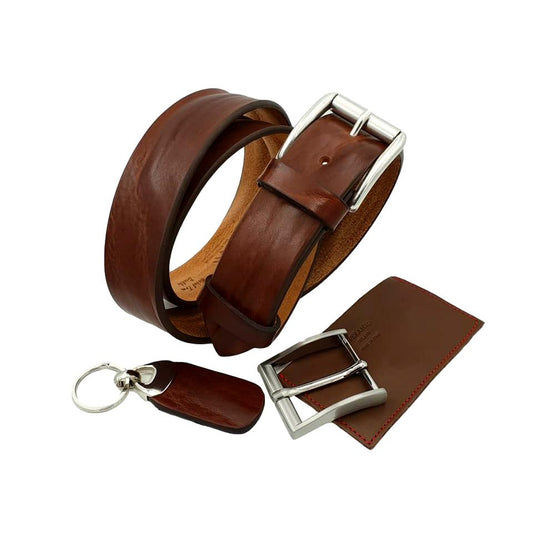Cintura 4 cm in vero cuoio di toro con fibbia Vintage anallergica (VERSIONE REGALO)
