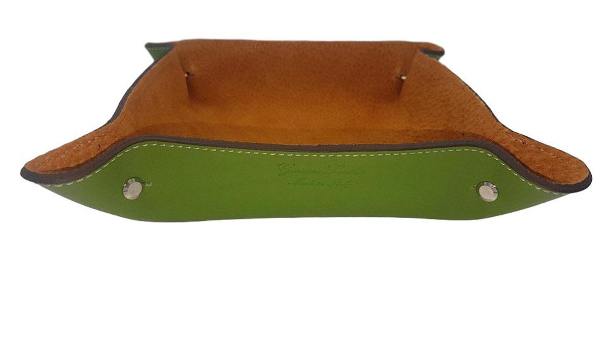 Svuotatasche colorato in vera Pelle foderato in pelle scamosciata - Verde - ESPERANTOBELTS