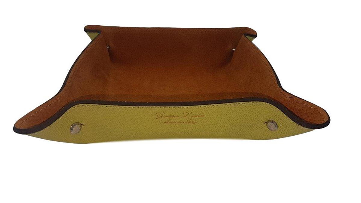 Svuotatasche colorato in vera Pelle foderato in pelle scamosciata - Pistacchio - ESPERANTOBELTS