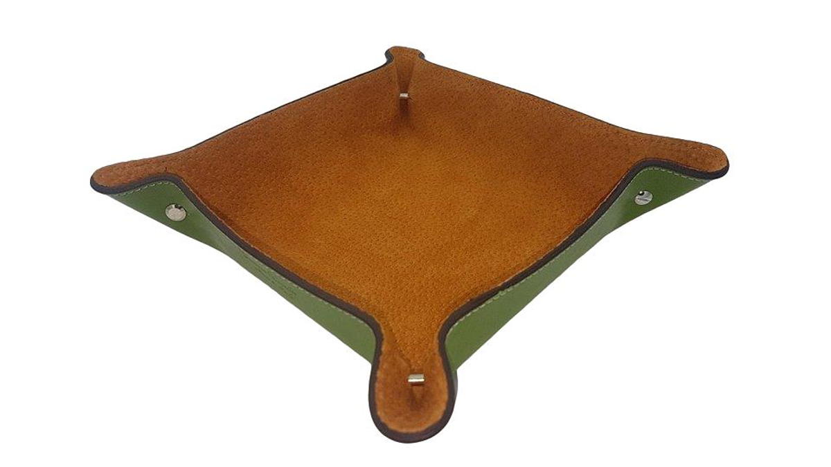 Svuotatasche colorato in vera Pelle foderato in pelle scamosciata - Verde - ESPERANTOBELTS