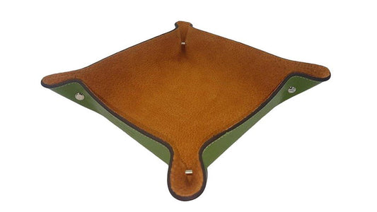 Svuotatasche colorato in vera Pelle foderato in pelle scamosciata - Verde - ESPERANTOBELTS