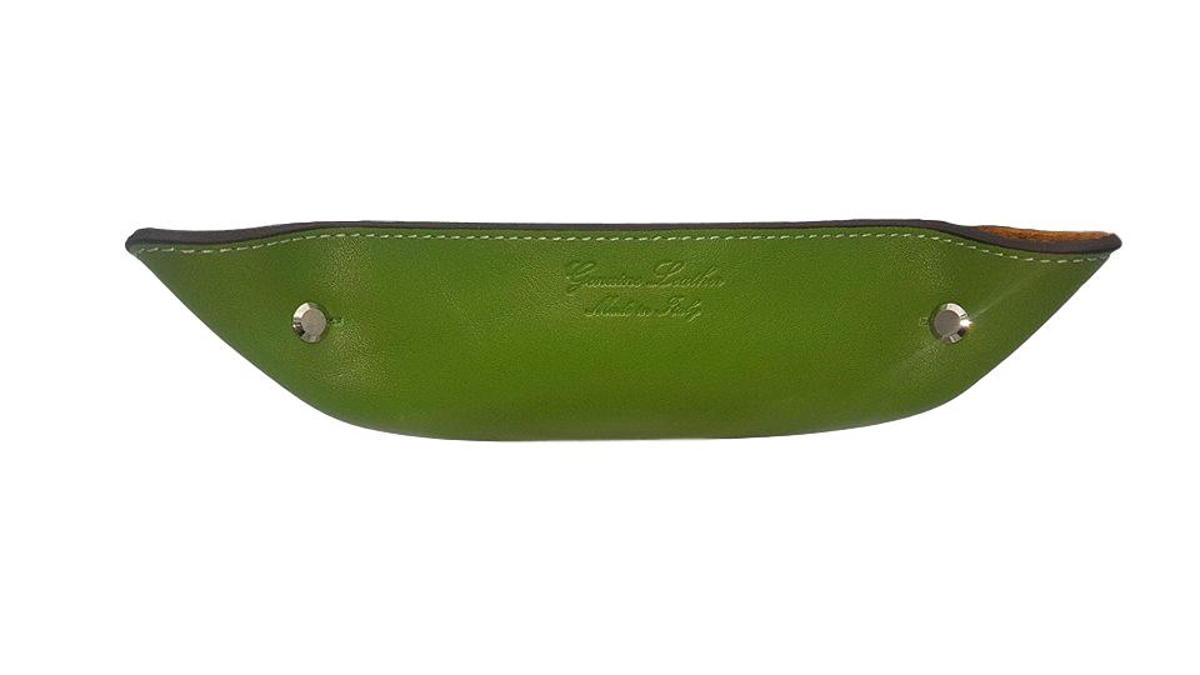 Svuotatasche colorato in vera Pelle foderato in pelle scamosciata - Verde - ESPERANTOBELTS