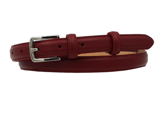 Cintura Bambino in Morbido vitello altezza 2 cm accorciabile - Red Wine