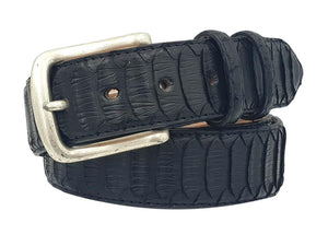 Cintura 4 cm in Pitone Colore nero con fodera Nabuk