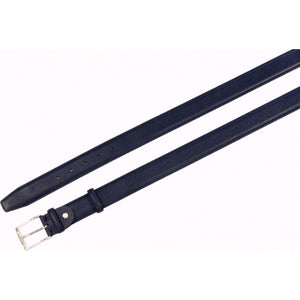 Cintura 3,5 cm in vera pelle stampata Saffiano Blu con fodera Nabuk e fibbia anallergica