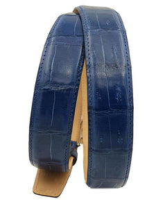 Cintura 3,5 cm in Coda di Coccodrillo Navy con fodera Nabuk e fibbia Nichel free - ESPERANTOBELTS