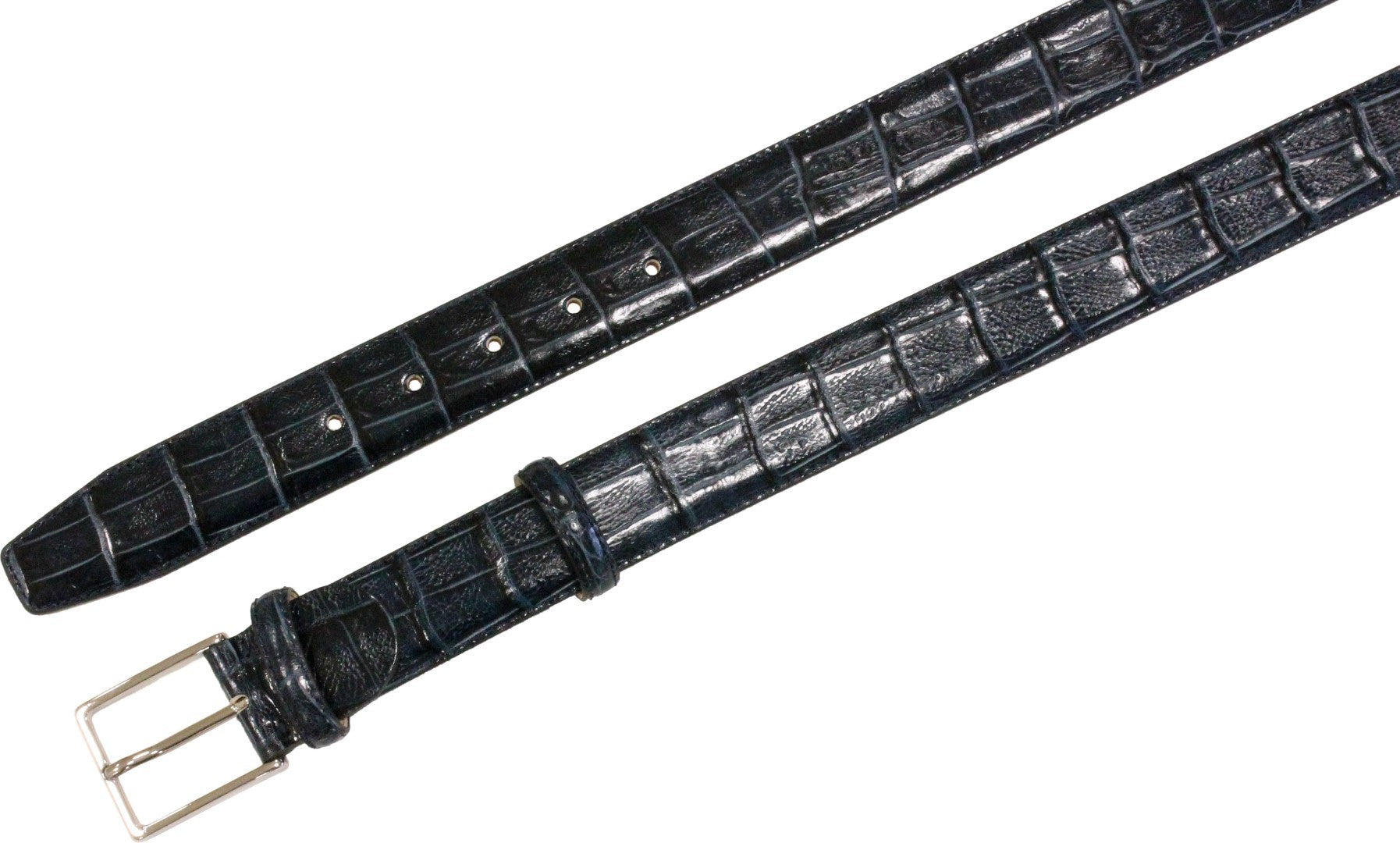 Cintura 3,5 cm Stampato Coda Coccodrillo con fodera in Pelle bovina e Fibbia Nichel free - ESPERANTOBELTS