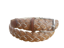 Carica l&#39;immagine nel visualizzatore di Gallery, Cintura 3,5 cm Intrecciata in vero cuoio con fodera in Cotone e fibbia Nichel free - ESPERANTOBELTS