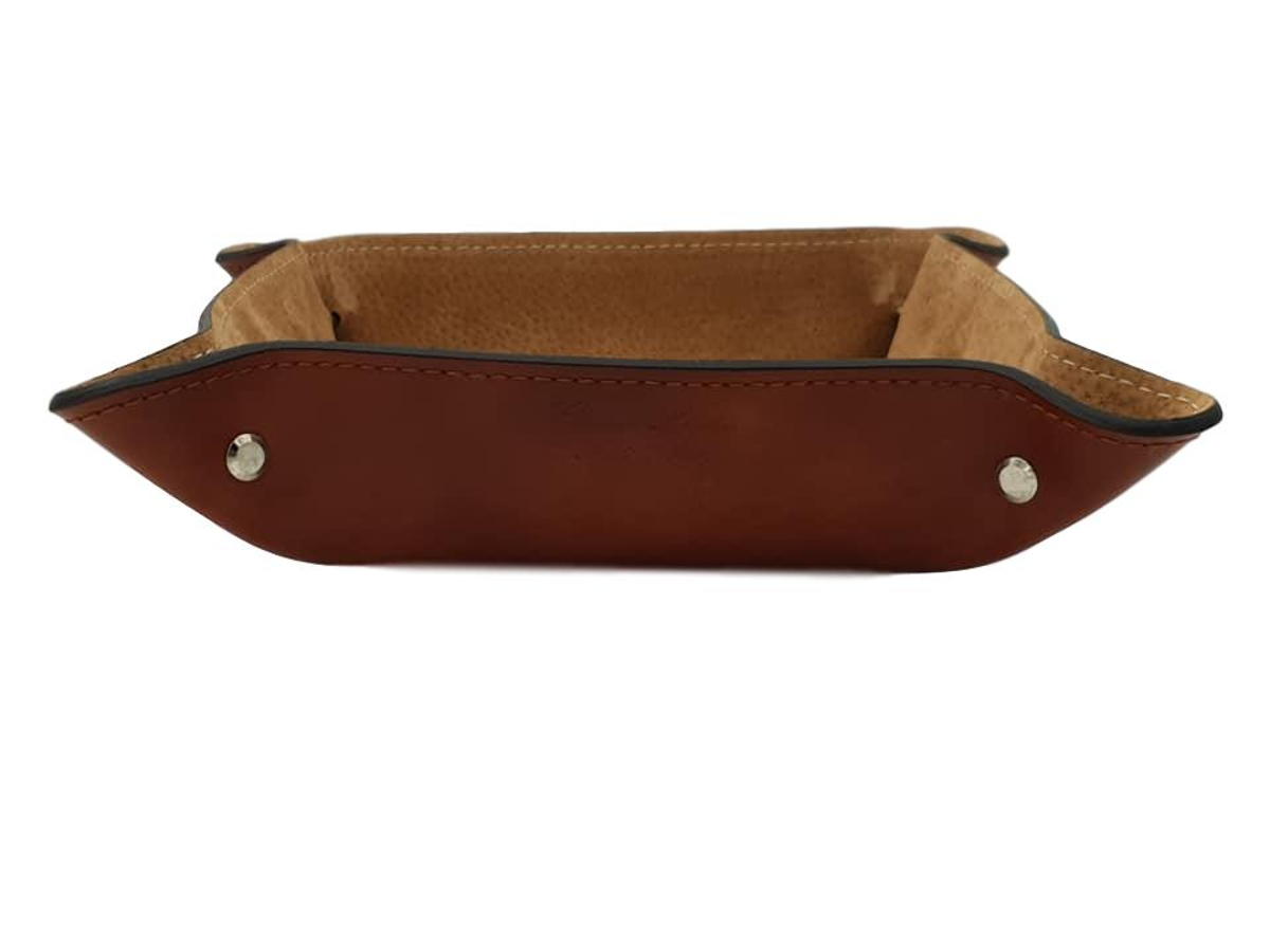 Svuotatasche Fatto a Mano in Vero Cuoio Resistente con Interno Scamosciato - Ciliegio - ESPERANTOBELTS
