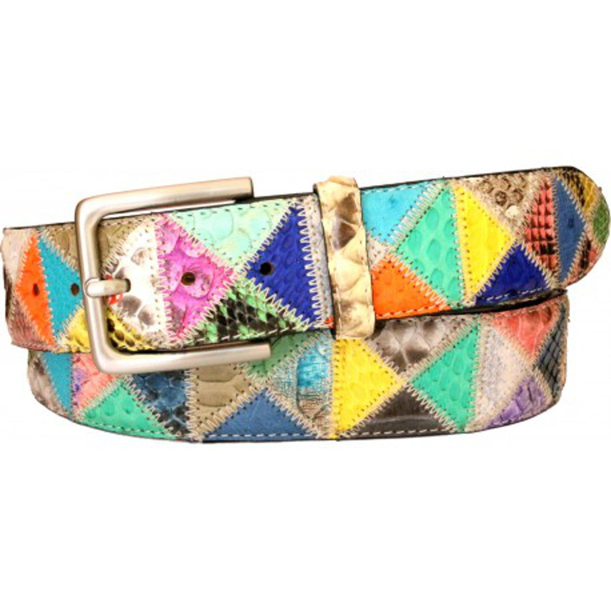 Cintura 4 cm in Pitone Multicolore con fodera in pelle e fibbia anallergica - ESPERANTOBELTS