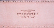 Carica l&#39;immagine nel visualizzatore di Gallery, Cintura Moro 4 cm in Vero pitone , Vero coccodrillo e Pelle scamosciata con fibbia anallergica
