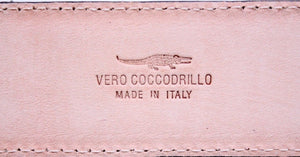 Cintura Moro 4 cm in Vero pitone , Vero coccodrillo e Pelle scamosciata con fibbia anallergica