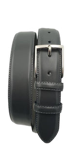 Cintura Bombata 3,5 cm in pelle lucida con Fibbia anallergica - Grigio Piombo