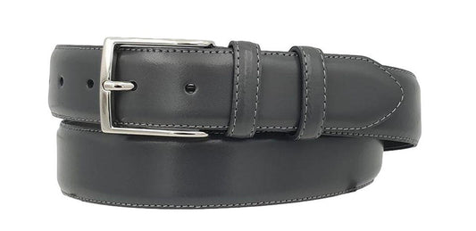 Cintura Bombata 3,5 cm in pelle lucida con Fibbia anallergica - Grigio Piombo