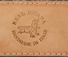 Carica l&#39;immagine nel visualizzatore di Gallery, Cintura Gialla 4 cm in Pelle di Iguana, Pelle di Pitone con fibbia Nichel free - ESPERANTOBELTS