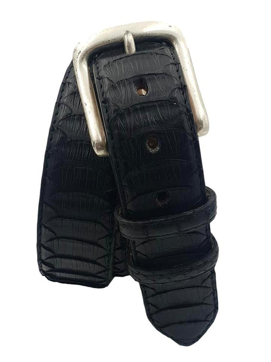 Cintura 4 cm in Pitone Colore nero con fodera Nabuk
