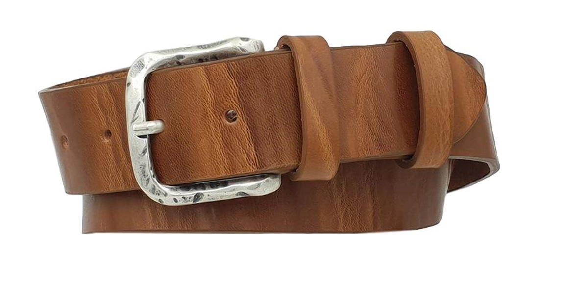 Cintura 4 cm in vero cuoio di toro grinzato con fibbia Vintage - ESPERANTOBELTS