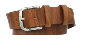 Cintura 4 cm in vero cuoio di toro grinzato con fibbia Vintage