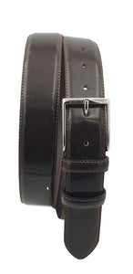 Cintura Bombata 3,5 cm in pelle lucida con Fibbia anallergica - Moro