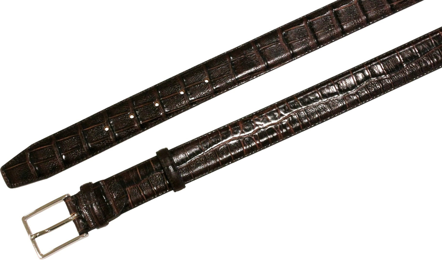 Cintura 3,5 cm Stampato Coda Coccodrillo con fodera in Pelle bovina e Fibbia Nichel free - ESPERANTOBELTS