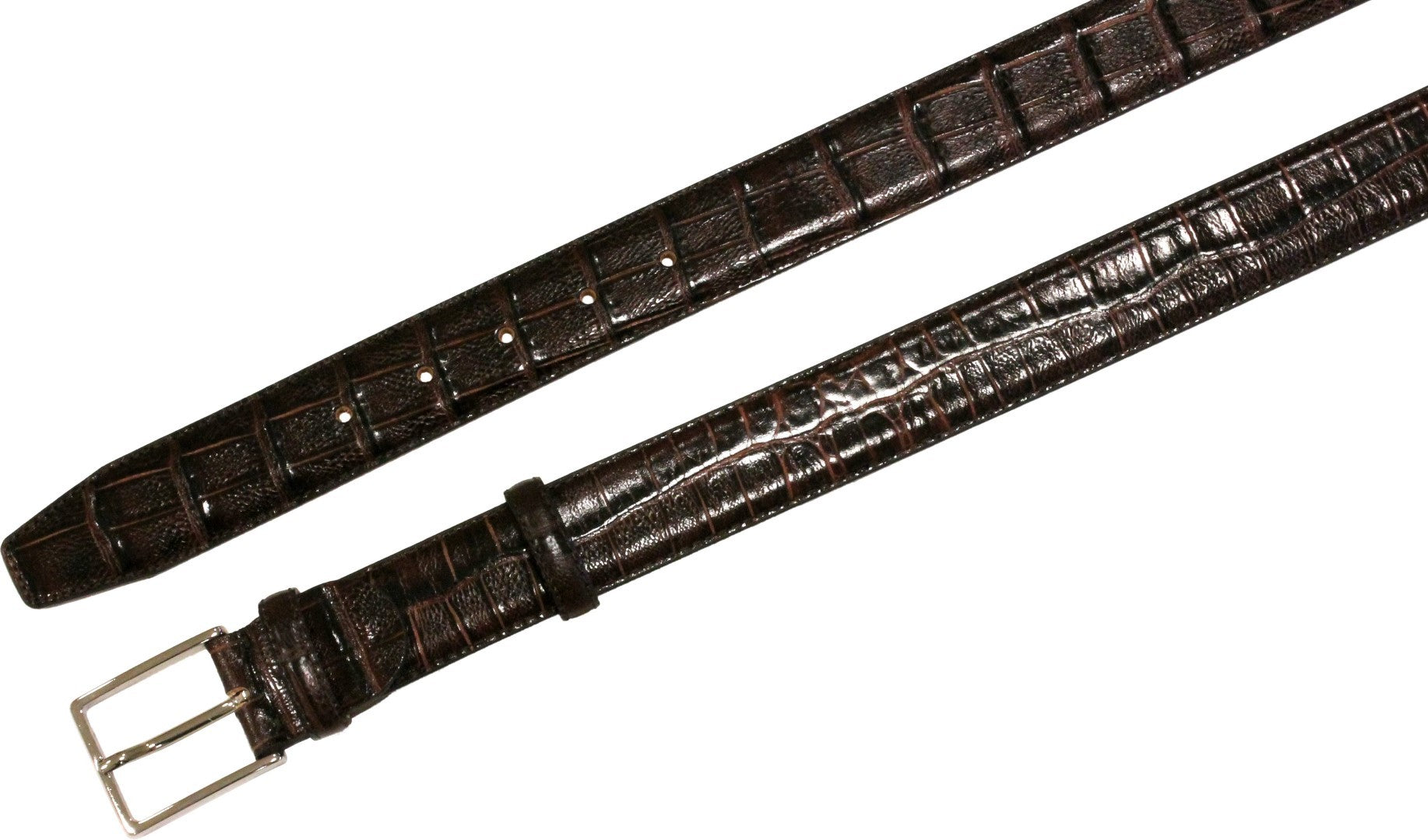 Cintura 3,5 cm Stampato Coda Coccodrillo con fodera in Pelle bovina e Fibbia Nichel free - ESPERANTOBELTS