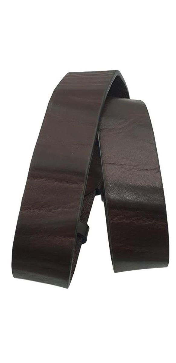 Cintura 4 cm in vero cuoio di toro grinzato con fibbia Vintage nichel free - Moro - ESPERANTOBELTS