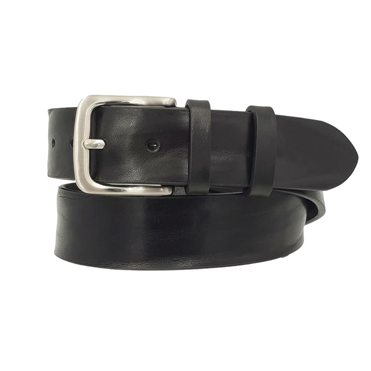 Cintura 4 cm in vero cuoio di toro Plissè con fibbia Satinata anallergica - ESPERANTOBELTS