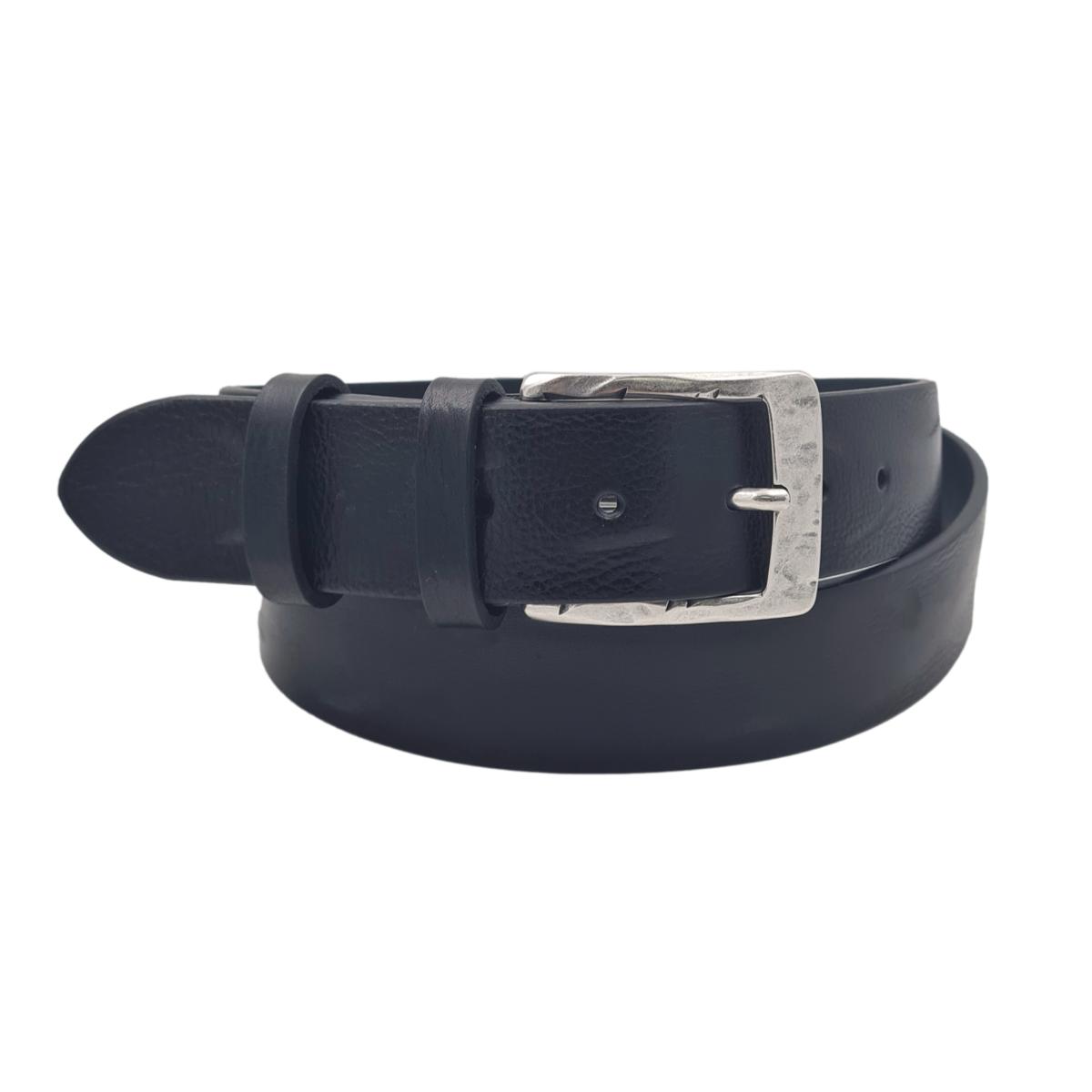 Cintura 4 cm in vero cuoio di toro abrasivato con fibbia lavorata  anallergica - ESPERANTOBELTS