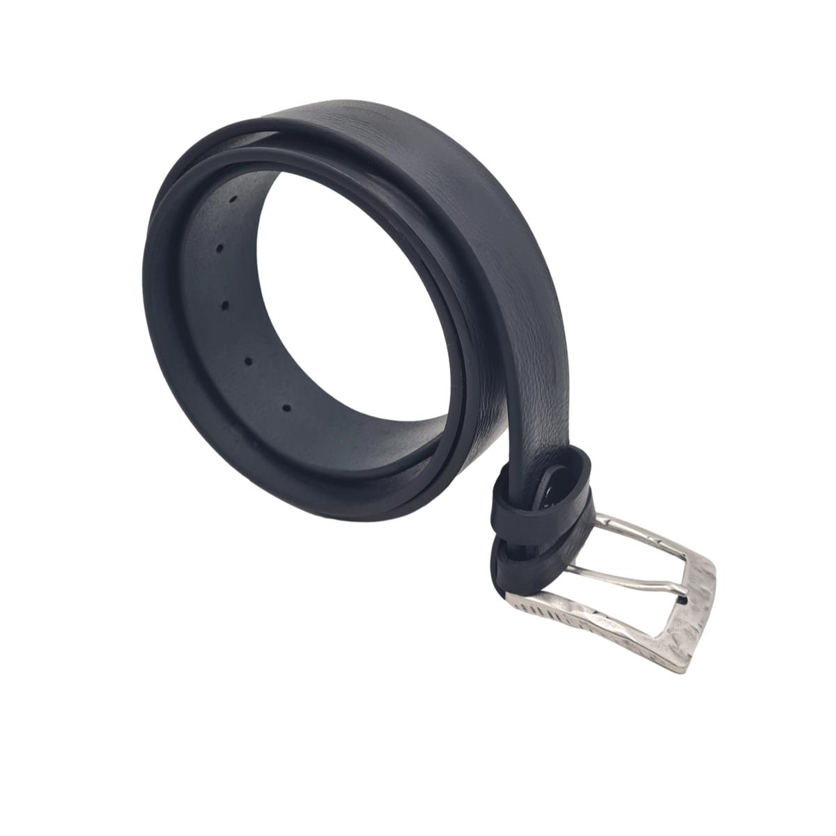 Cintura 4 cm in vero cuoio di toro abrasivato con fibbia lavorata  anallergica - ESPERANTOBELTS