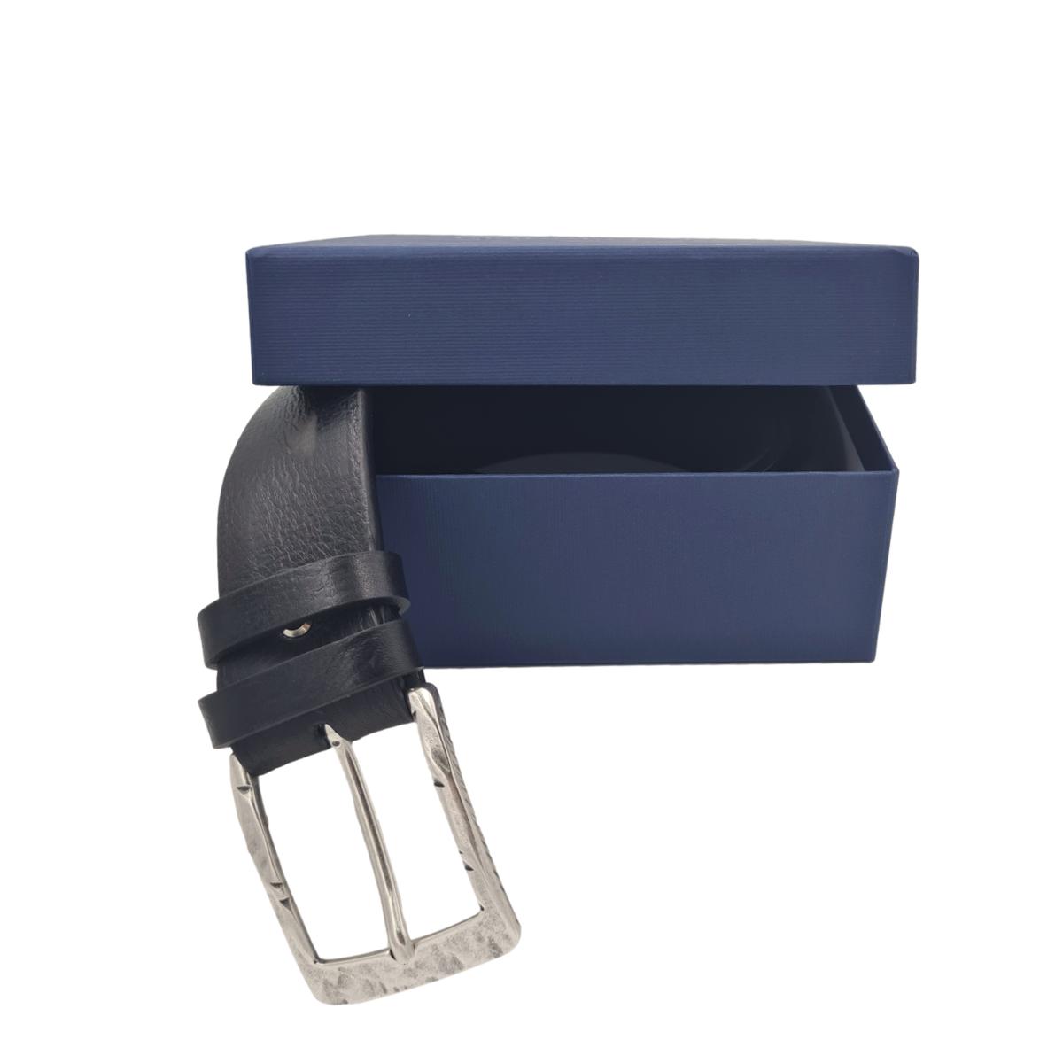 Cintura 4 cm in vero cuoio di toro abrasivato con fibbia lavorata  anallergica - ESPERANTOBELTS