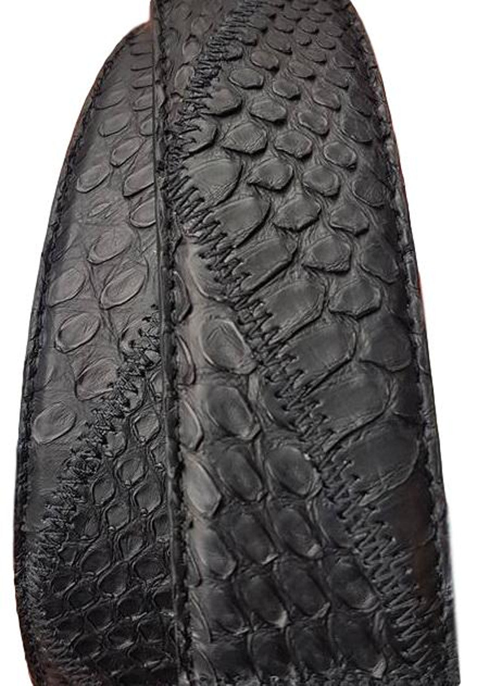 Cintura in vera pelle di Pitone Nero altezza 4 cm con fibbia Nichel free e fodera Nabuk - ESPERANTOBELTS