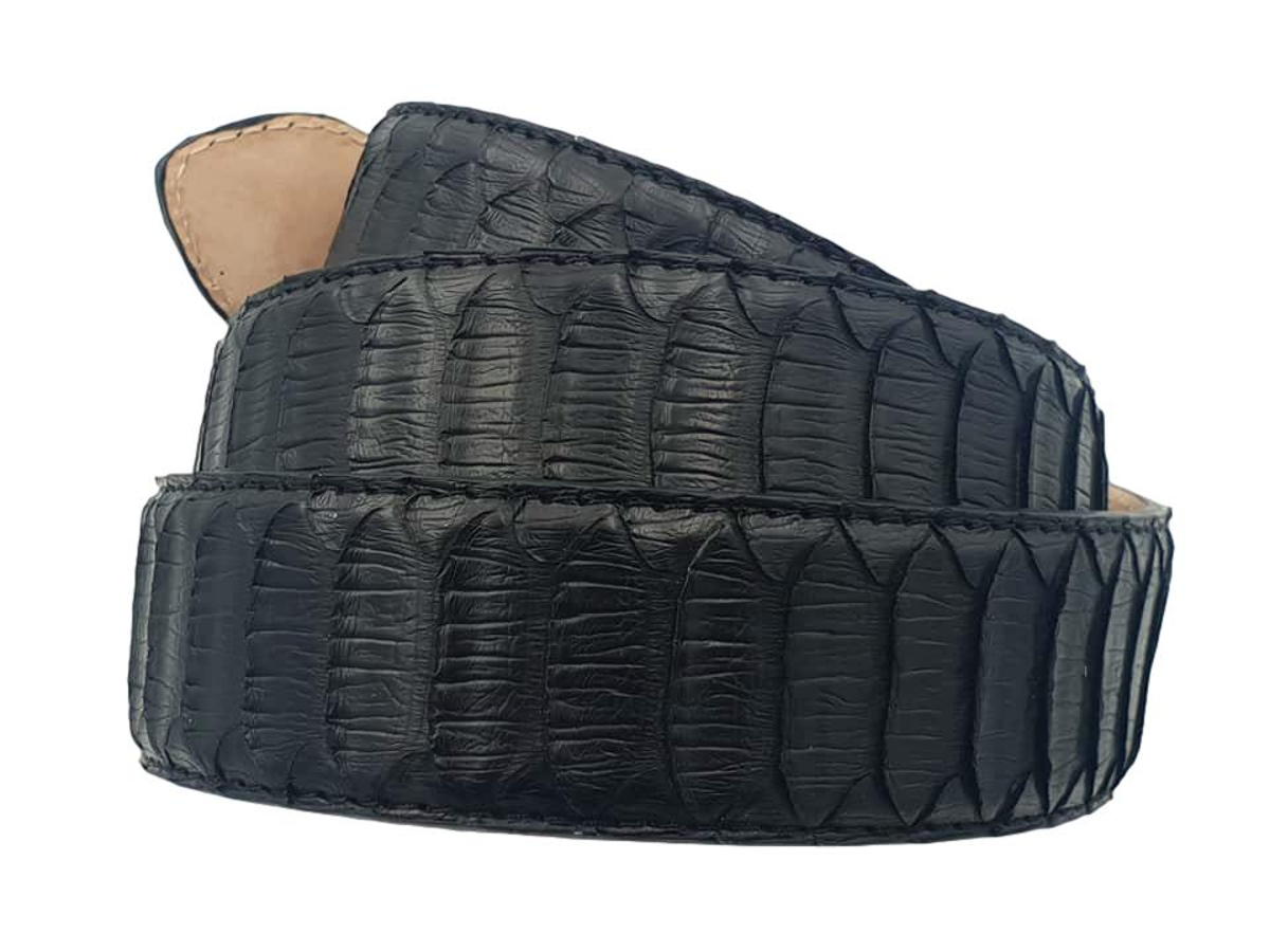 Cintura 4 cm in Pitone Colore nero con fodera Nabuk