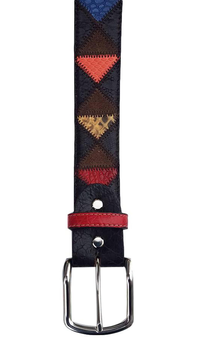 Cintura 4 cm in Coccodrillo ,Pitone e pelle con fodera Nabuk e fibbia Nichel free - ESPERANTOBELTS