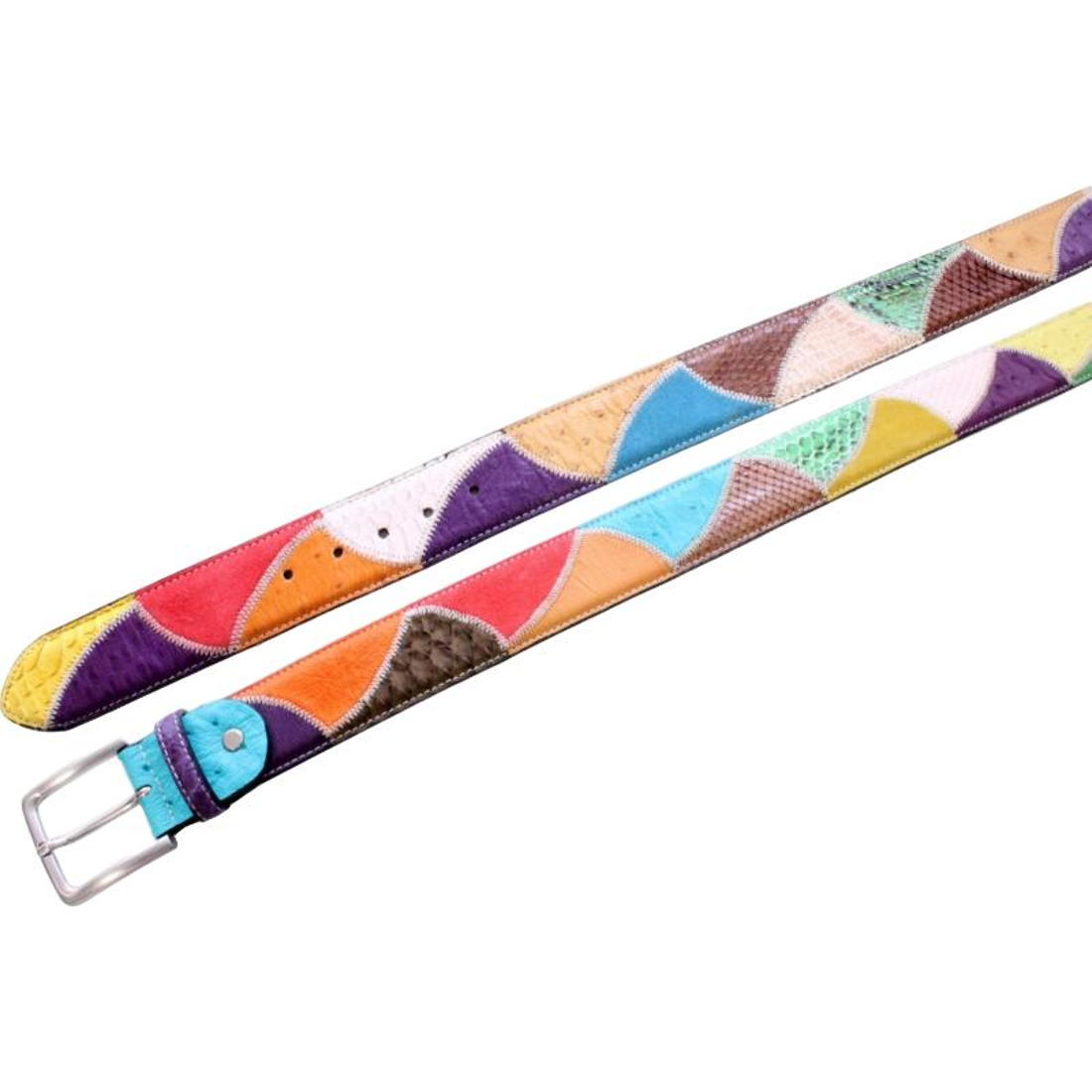Cintura 4 cm Unisex con lavorazione Patchwork con fantasia di Vele Multicolori e fibbia Nichel free - ESPERANTOBELTS