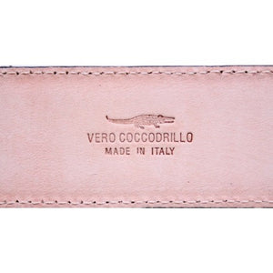 Cintura 2,5 cm per donna in vero Coccodrillo Perla con fibbia Nichel free - ESPERANTOBELTS