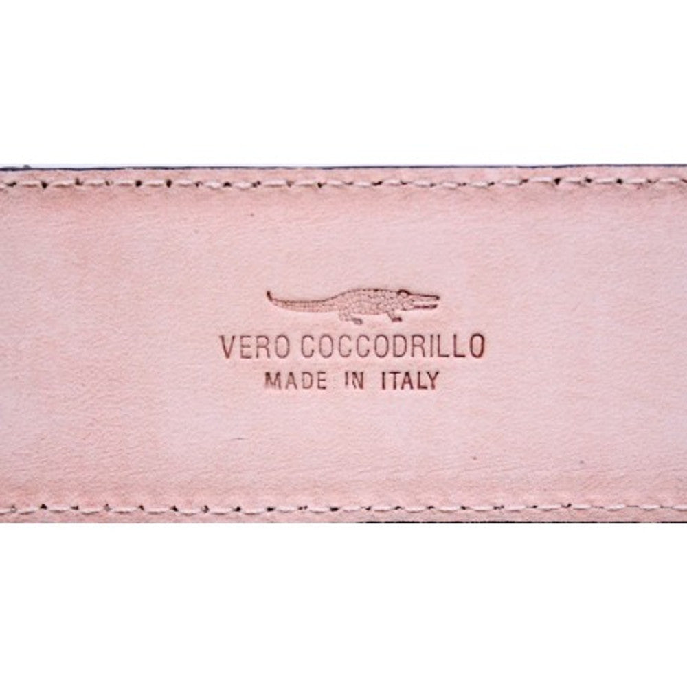 Cintura 2,5 cm per donna in vero Coccodrillo Verde con fibbia Nichel free - ESPERANTOBELTS